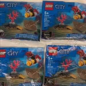 New! Lot of 4 LEGO City: Ocean Diver Poly Set 30370